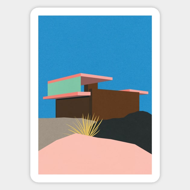 Kaufmann Desert House Palm Springs Sticker by Rosi Feist